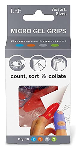 Lee Tippi Micro Gel Fingertip Grips - Assorted Sizes - 10 Pack (61410) [Packaging May Vary]