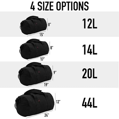 Rothco Heavy-Duty Canvas Shoulder Duffle Bag - Rugged Travel Gym Gear Equipment Bag - color: Olive Drab, size: 19 Inches