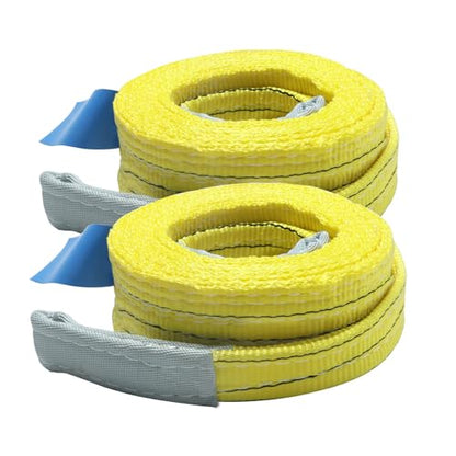 2-Pack 3"×13ft Lifting Sling, Heavy-Duty Polyester Strap, 6600 lbs Capacity, 5:1 Safety Factor, Eye-to-Eye Web Sling for Recovery, Construction & Marine Use - size: 13ft-2Pack