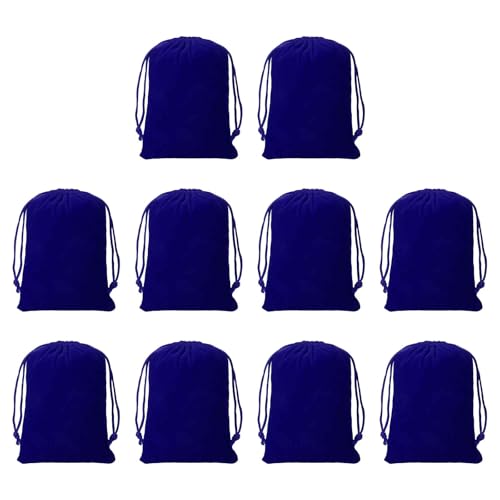 Drawstring Dice Bag 3.54" x 4.72" Durable Flocking Cloth Tarot Card Bag Perfect for Dice Storage & Jewelry & Chess & Cosplay Coin & Board Gaming Accessories (Navy Blue, 10pcs) - color: Navy Blue, size: 3.54"x4.72"