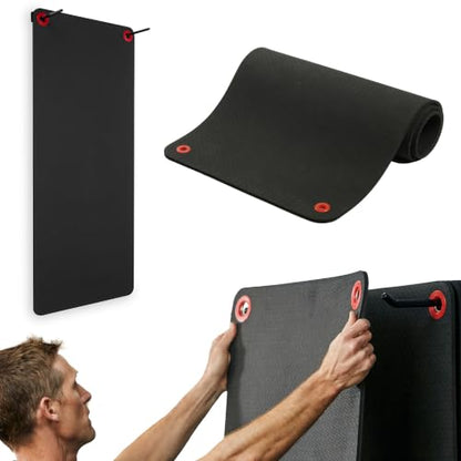 SPRI Hanging Exercise Mats for Gyms, Closed-Cell Foam Yoga & Fitness Mats with Grommets, Thick Workout Mats for Studios & Group Fitness Classes - color: 56" L x 23" W x 3/8" (Black)