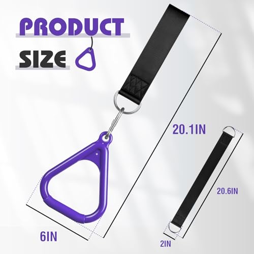 LadyRosian Trapeze Bar Swing Monkey Bars Hanging Ninja Rings Warrior Slackline Obstacle Course Kits for Kid Playground Equipment Accessories (Purple) - color: Purple