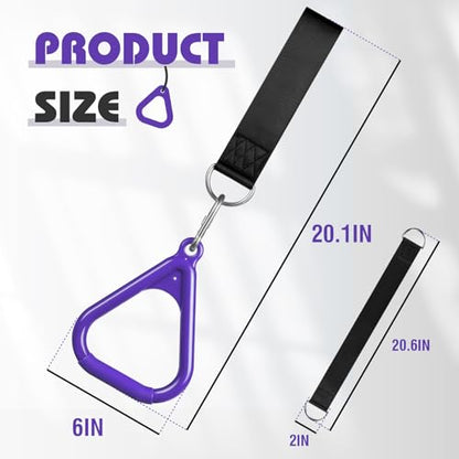 LadyRosian Trapeze Bar Swing Monkey Bars Hanging Ninja Rings Warrior Slackline Obstacle Course Kits for Kid Playground Equipment Accessories (Purple) - color: Purple