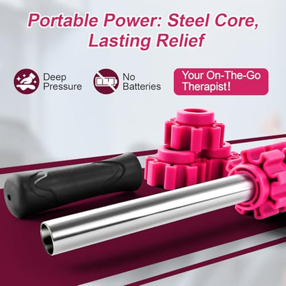 Muscle Roller Stick, Muscle Roller, Liposuction Massage Roller for Lymphatic Drainage, Massager Stick for Relief Muscle Soreness, Trigger Points, Help Exercise Runner Legs, Back Recovery - color: Fuscia