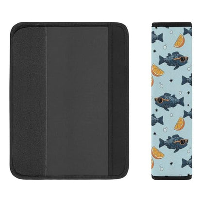 2PCS Cool Fish Sunglasses Lemon Car Seat Belt Pad Breathable Shoulder Protector for Girls and Boys, Most Cars, Anti-Slip Pad - color: Pattern 838