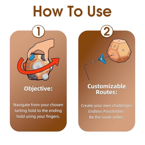 Handcrafted Boulder Blocks for Climbers 3D Rock Climbing Ball Build Strength and Precision Finger Training Tool for Rock Climbers
