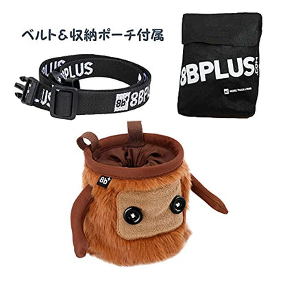 8BPLUS 8B+101016 Bouldering Rock Climbing Chalk Bag, Opening 4.9 inches (12.5 cm), BOBOBO First Shy But Actually Socialized! Bobobo Top Drawstring Closure, Belt & Carabiner Included, Brown