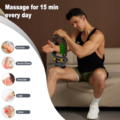 HOTWAVE Tennis Elbow Relief Massager,Tennis&Golfers Elbow Pain Release | For Leg and Arm, Adjustable Foam Roller, Trigger Point Muscle Roller for Calves&Forearm, Wrist Massager