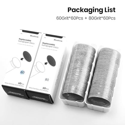 120pcs Replaceable Sandpaper Refill Discs for Electric Callus Remover | Foot File Sander Replacements for Feet Dead Cracked Hard Skin Removal | 60 Grit * 60pcs + 80 Grit * 60pcs - style: 04-60 Grit+80 Grit FBA