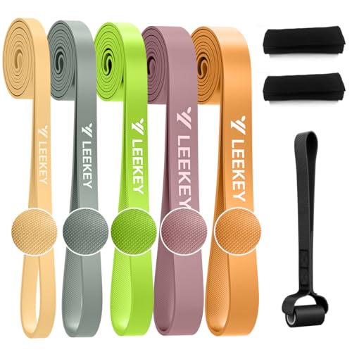 LEEKEY Pull Up Assistance Bands,5-125LB Resistance Bands with Grip、Door Anchor、Gym Bag - Exercise Bands for Full-Body Training, Fitness, Physical Therapy -USA Original Patent - style: 5-125LBS MORANDI