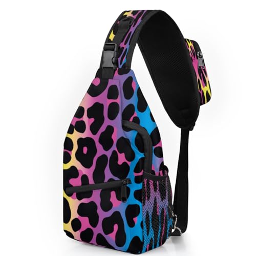 Animal Skin Colorful Sling Backpack for Women Men Waterproof Antitheft Chest Bag Lightweight Travel Crossbody Shoulder Bag for Shopping Outdoor Leisure Sports Mountaineering Riding - color: Backpack15