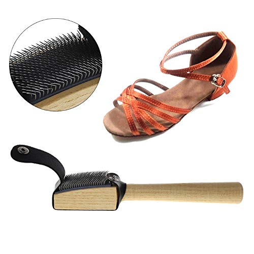 JKJF Dance Shoes Brush, Suede Sole Wire Shoes Wood Cleaning Brush, Shoes Cleaner Brush (2 Pcs)