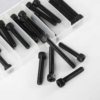 M8 x 60mm 65mm 70mm 75mm 80mm Hex Socket Head Cap Screws Bolts, 12.9 Grade Alloy Steel, Black Oxide Finish, Metric Allen Hex Drive, Fully Threaded, Assortment Kit 15Pcs - size: Socket M8x60-80mm
