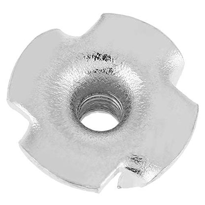 T Nuts zinc Plated Steel, 100PCS Rock Climbing Holds T Nuts Four Pronged Tee Nuts for Furniture Cabinets and Rock Climbing Holds (M4) - size: M4