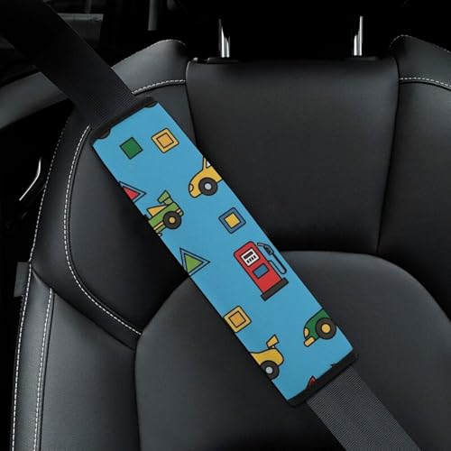 Universal Soft and Comfortable Race Car Cartoon Cars Seat Belt Cover for Kids, Most Cars, 2 Piece Seat Belt Covers Cushion Shock Absorption - color: Pattern 131
