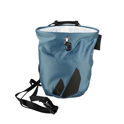 TRANGO Photon Eco Chalk Bag - Ultralight Climbing Chalk Bag, Sustainable Materials, Brush Holder, Adjustable Waist Belt, Rock Climbing & Bouldering - color: Blue