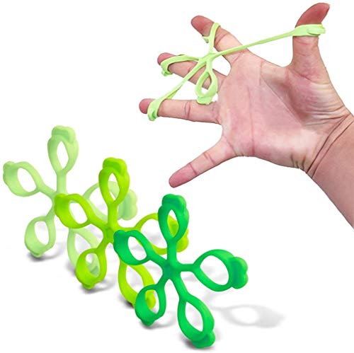 3PCS Finger Stretcher Resistance Bands Strength Trainer for Forearm Exercise Guitar Finger Strengtheners Rock Climbing 6.6 8.8 11 Pounds - color: style 2-2