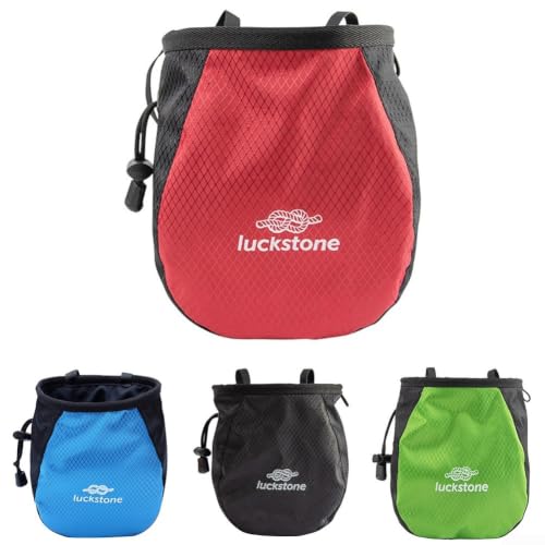 Portable Polyester Climbing Chalk Bag with Adjustable Belt and Fleece Lining for Magnesium Powder, Ideal for Rock Climbing and Weightlifting, Black/Red/Green/Blue, 12x8x16cm - color: Blue