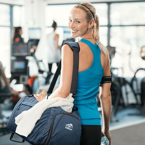 40L/70L 3-Way Duffle Bag Gym Sport Duffel Backpack Shoe Compartment | Foldable Packable,Water-resistant Nylon, Large Capacity, for Travel, Weekender, Dark Blue - color: Dark Blue
