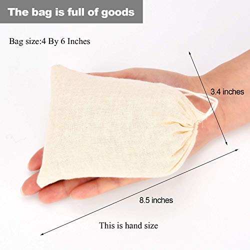 Tatuo 50 Pieces 4 x 6 Inches Muslin Cotton Drawstring Bags Canvas Linen Sachet Bag Reusable Empty Gift Pouch for Party Home Supplies - size: 4 x 6 Inches (Pack of 50)