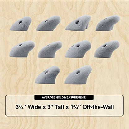 Atomik Climbing Set of 10 Medium Screw-On Basic Jugs in Gray