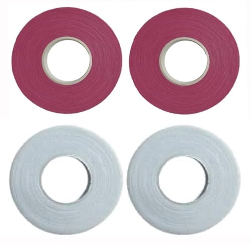 AJ Sports Jiu Jitsu Finger Tape 0.4-Inch x 33-Ft - Athletic Tape for Grappling & Protection - Residue-Free Athletic Sports Tape for BJJ, Wrestling, Climbing, Volleyball (2X White + 2X Pink (4 Pack))