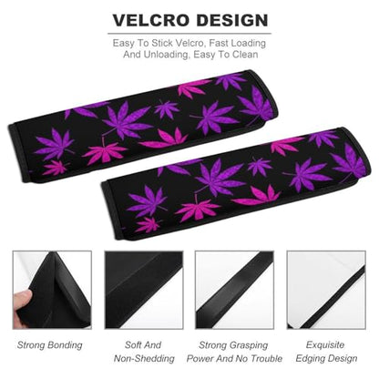 1 Pair Purple Weedleaf Car Seat Straps Shoulder Pads Soft Padded Harness Pads Strap for Adult Use, Stroller Pushchair High Chair, Comfortable Driving - color: Pattern 576