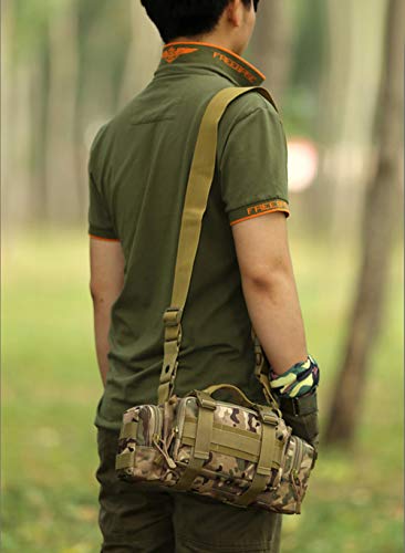 Utility 3P Military Tactical Duffle Waist Bags MOLLE Assault Shoulder Backpack Multifunction EDC Pouches Heavy Duty Fanny Packs (CP camouflage) - color: Cp Camouflage
