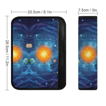 Universal Fit Seat Belt Shoulder Pad for Adult Use, Most Cars, 2 Pack Solar System Space Harness Pads Strap Pressure Relief - color: Pattern 1253