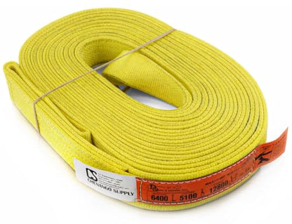 DD Sling 2" × 40' Nylon Lifting Sling – USA Made, 6,400 lb Vertical, 5,100 lb Choker, 12,800 lb Basket – 2-Ply Heavy Duty 900 Webbing, Type 4 Twisted Eye & Eye Rigging Sling - size: 2inX40ft