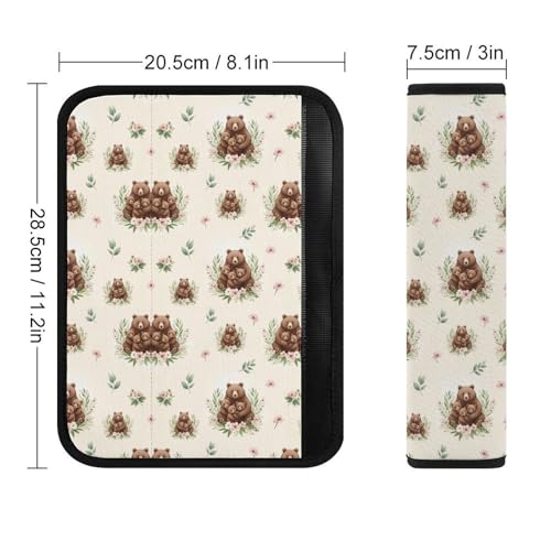 2 Piece Cute Bear Cabin Wild Animal Car Seat Straps Shoulder Pads Universal Fit Automotive Seat Belt Protector for Kids, Car Seats Pushchair Strollers High Chair Pushchair - color: Pattern 264