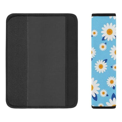 Universal Fit Seat Belt Shoulder Pad for Adult Use, Most Cars, 2 Pack Cute Daisy Flowers Classic Harness Pads Strap Pressure Relief - color: Pattern 524