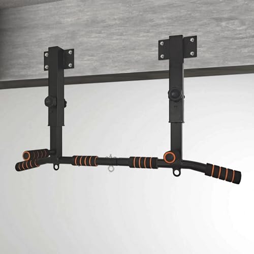 Wall Mounted Pull Up Bar Multifunctional Chin Up bar for Home Gym | Heavy Duty Multifunctional,Power Tower Set,Training Equipment Fitness Dip Stand,Supports to 440 Lbs - color: Joist Mount Pull Up Bar