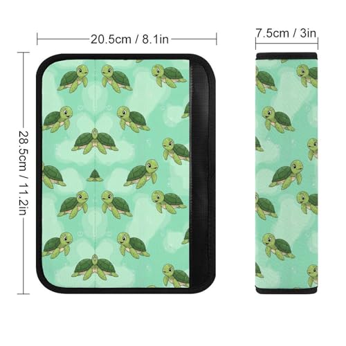 2 Pack Cute Sea Turtles Green Seat Belt Cover Universal Fit Shoulder Protector for Adults and Children, Most Cars, Comfortable Driving - color: Pattern 825