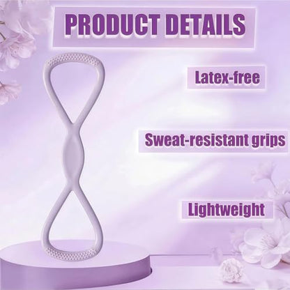 Figure 8 Resistance Band for Women, 8 Shaped Resistance Bands with Handles, Shoulder Back Arm Bands for Workout - color: purple