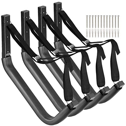 Kayak Storage Racks, Canoes Garage Storage Hooks, Wall Mount Surfboard Hangers and Stand-Up Paddle Board Holder - size: 19.5In-4 Pack