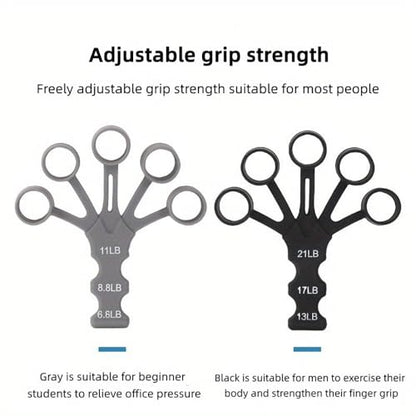 1pc Silicone Finger Trainers, 5 Fingers Wrist Stretching Band, Suitable For Hand & Finger Rehabilitation, Strength Training - color: 1pc Gray