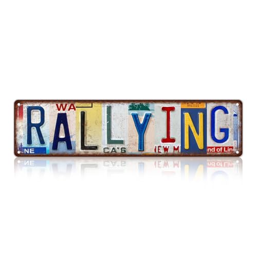 Vintage Sport Metal Tin Signs Rallying Wall Decor | Street Signs for Rallying Club 16 x 4 Inches - color: Rallying Sign