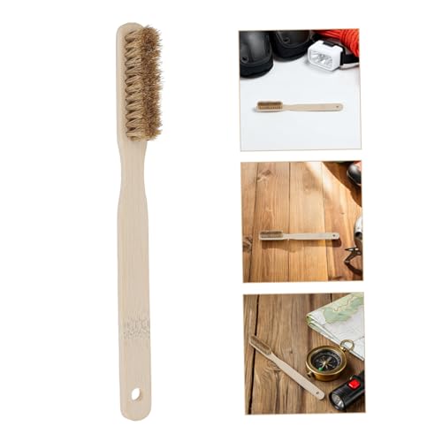 MAGICLULU Rock Climbing Brush with Ergonomic Wood Handle and Secure Grip, Boar Bristle Edge Brush for Indoor Rock Climbing and Humid Environments, Sturdy Mountaineering Cleaning Tool