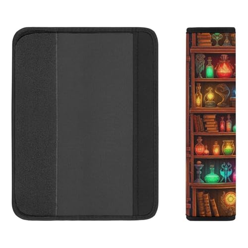 Universal Fit Seat Belt Shoulder Pad for Adult Use, Most Cars, 2 Pack Halloween Witch Book Gothic Readers Reading Books Harness Pads Strap Pressure Relief - color: Pattern 848