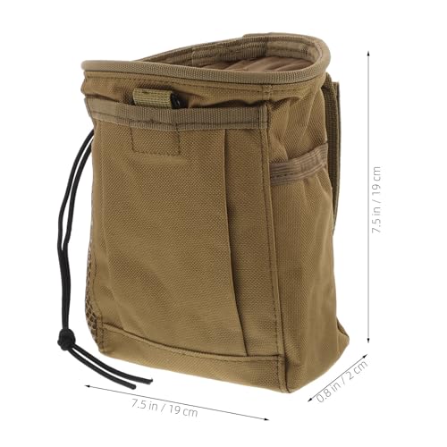 HEMOTON Lightweight Climbing Chalk Bag Drawstring Utility Fanny Pack Waist Pouch Outdoor Storage Solution in Khaki Oxford Cloth for Hiking