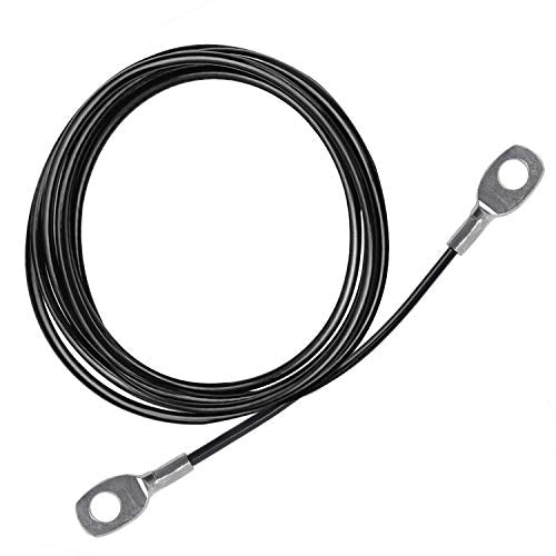 LFJ Replacement Gym Cable with Stopper Ball Fitness Pulley Cable Steel Wire Rope for Cable Machine Home Gym Weight Lift Pulley System - color: Black, size: 157"-Type B