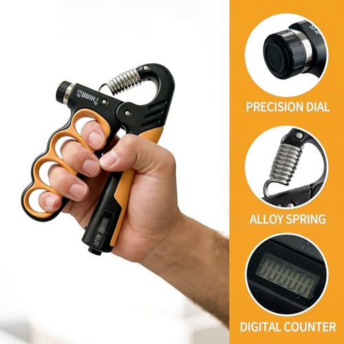 Sutekus Hand Grip Strengthener with Digital Counter, Ergonomic Grip Strength Trainer for Athletes, Musicians, Forearm Exercise & Physical Therapy