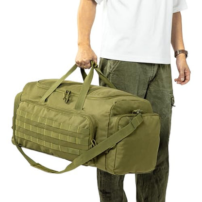 APRILBAY Super Quality 60L Large Duffel Travel Bag Luggage Foldable Bag Cargo Sport Gear Equipment Skiing Hardware Bag Heavy Duty& Durable(Dark Green) - color: Dark Green