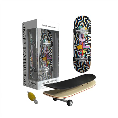 Wooden, pro Fingerboard 29mm Mini handboard、Premium Fingerboard Ideal for Dexterity maneuvers (Abstraction) - color: Abstraction