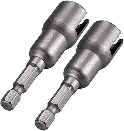 QWORK Wing Nut Driver, 2 Pack, Power Wing Nut Drill Bit Socket Tool with 1/4 Quick Connect Hex Shank, for Panel Wing Nuts, Screws Eye C Hook