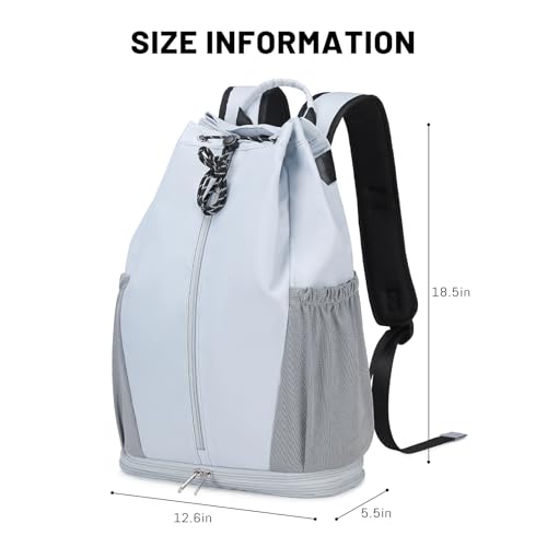 Gym Backpack with Drawstring Closure, Expandable Shoe Compartment, Water Resistant Laptop Backpack, Thick Padded Back & Shoulder Straps, Heavy Duty Durable Daypack for Sports, Work, Travel, Black - color: Black