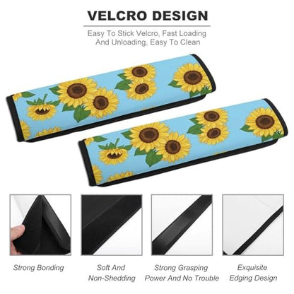 2 Pack Universal Fit Seat Belt Cover for Child, Stroller Pushchair High Chair, Beautiful Sunflower Automotive Seat Belt Protector, Pressure Relief - color: Pattern 242