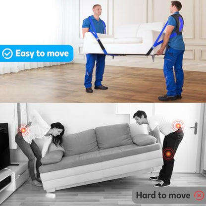 Lifting Moving Straps for Heavy Furniture: 2-Person Lifting & Moving System - Moving Furniture, Appliances, and Heavy Objects as Easily and Safely as Professional Personnel