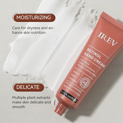 Retinol Hand Cream Firming Anti-Aging Hand Lotion with Collagen, Retinol Moisturizer for Aging & Dry Cracked Hands, Care & Protects Skin, Nails & Cuticles